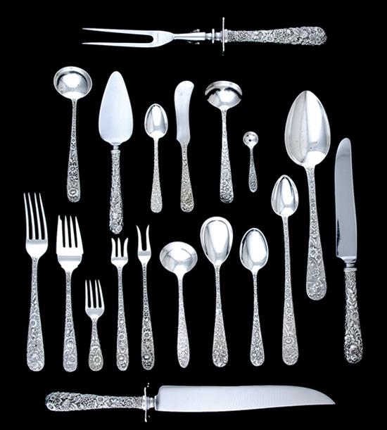 Appraisal: Kirk Son sterling flatware service similar Repousse patterns consisting of