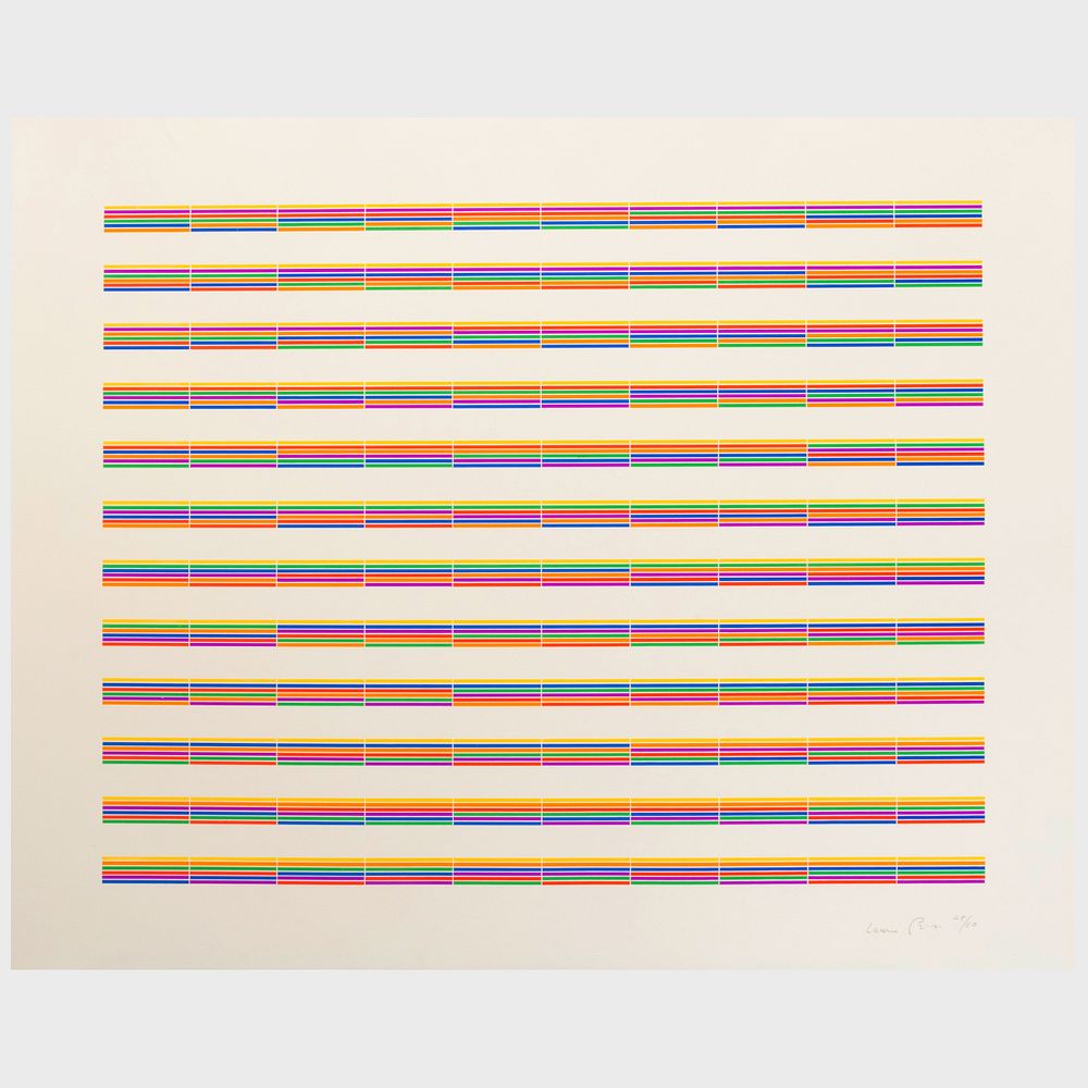 Appraisal: Laura Grisi - Stripes The set of seven lithographs in