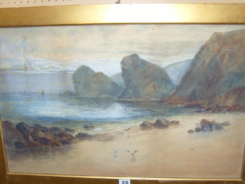 Appraisal: An early th century watercolour of a rocky coastal scene