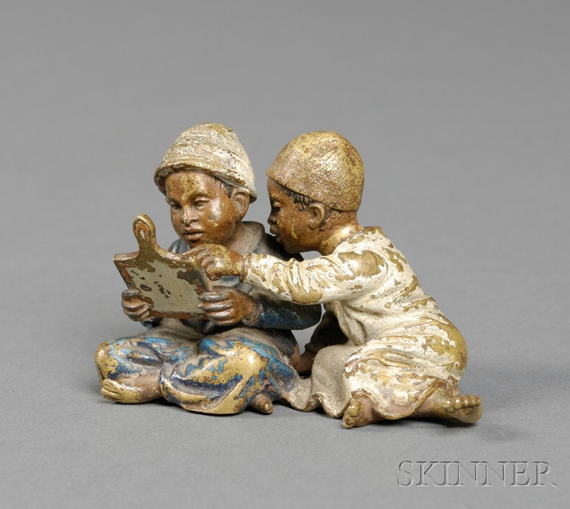 Appraisal: Small Austrian Cold Painted Bronze Figure of Two Arab Boys