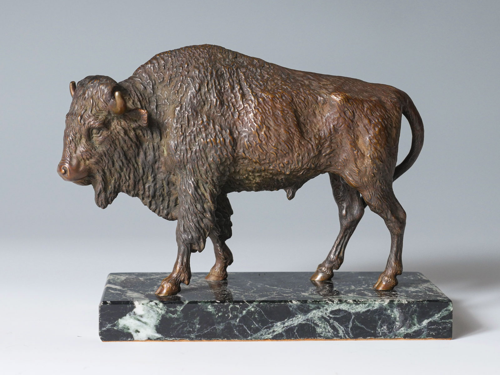 Appraisal: BRONZE BISON SCULPTURE C KAUBA Carl Kauba ''x '' signed