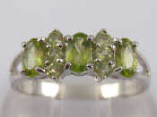 Appraisal: A carat white gold peridot ring size N gms