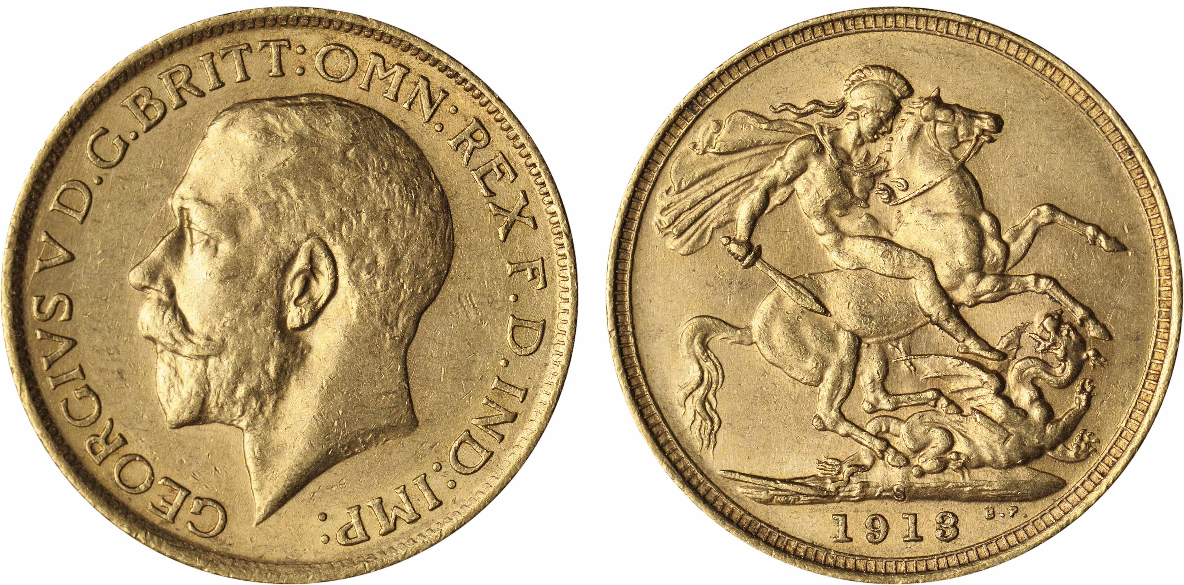 Appraisal: Australia George V Sovereign -S KM- Lightly circulated with some