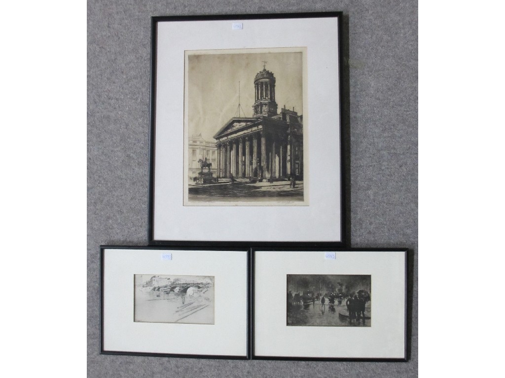 Appraisal: TOM MAXWELL Etching 'Royal Exchange Glasgow' signed and entitled in