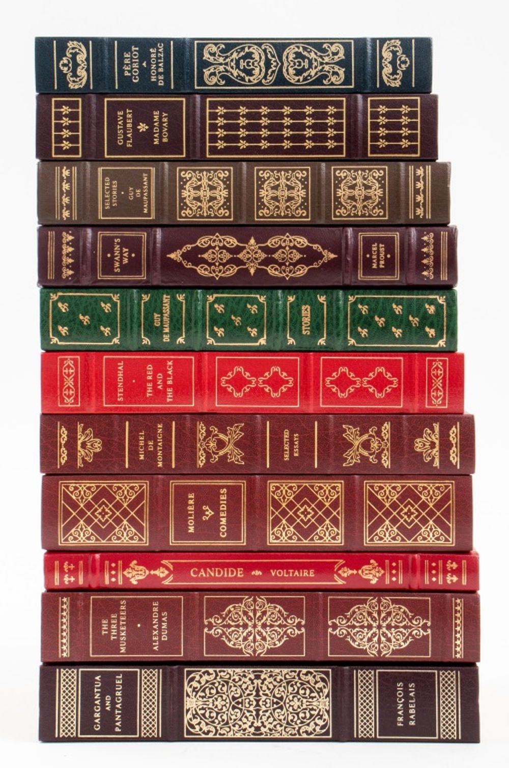 Appraisal: FRANKLIN LIBRARY FRENCH LITERATURE BOOKS Eleven leather-bound French literature books