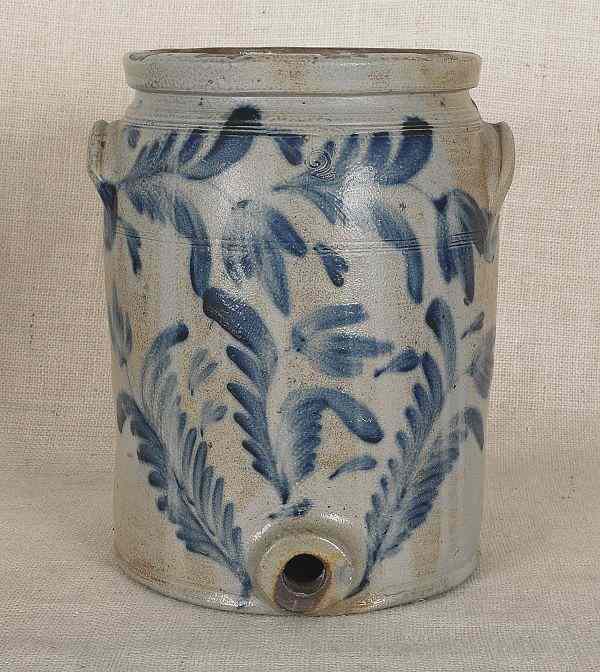 Appraisal: Pennsylvania stoneware water cooler th c attributed to Remmey with