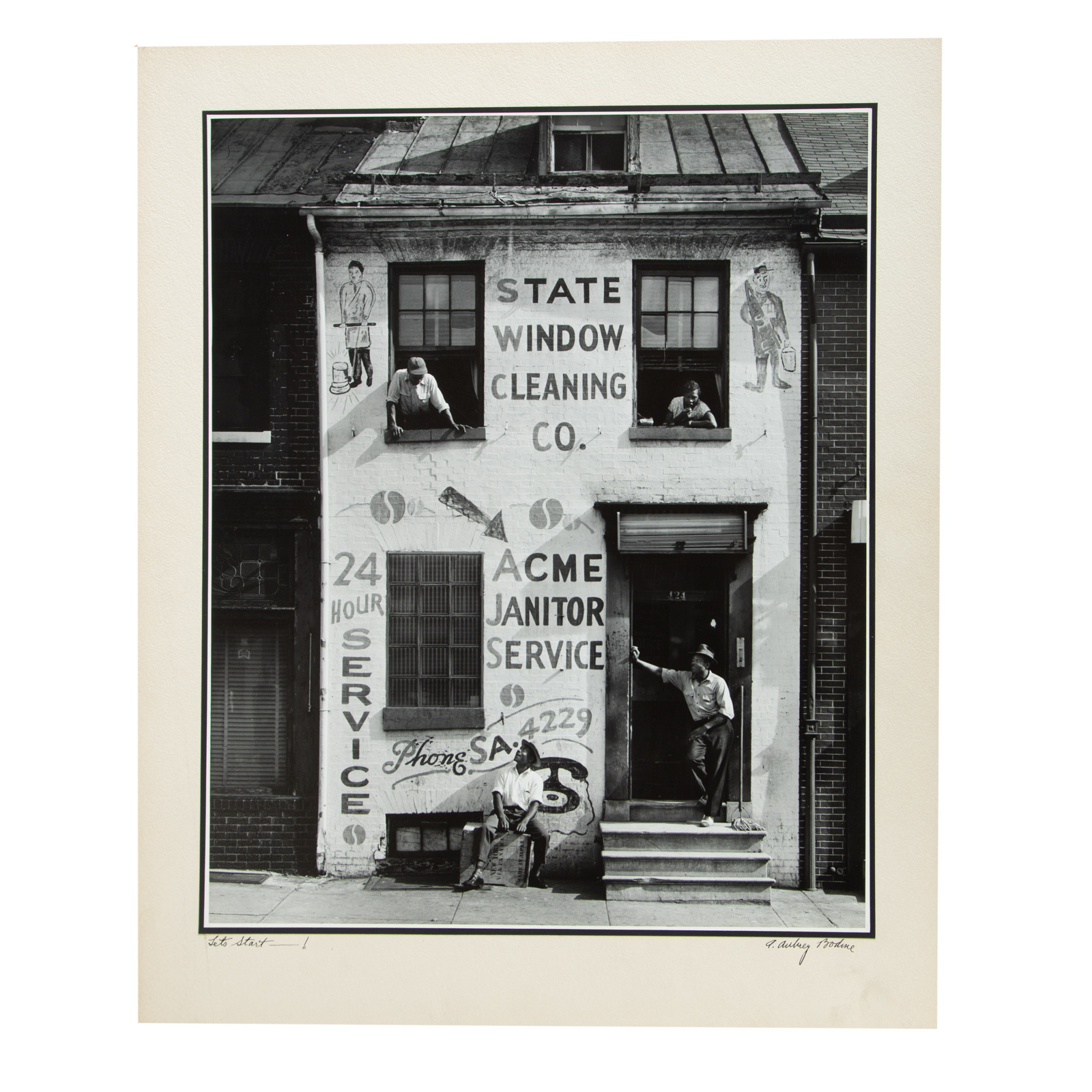 Appraisal: A AUBREY BODINE LET'S START PHOTOGRAPH American - Gelatin silver