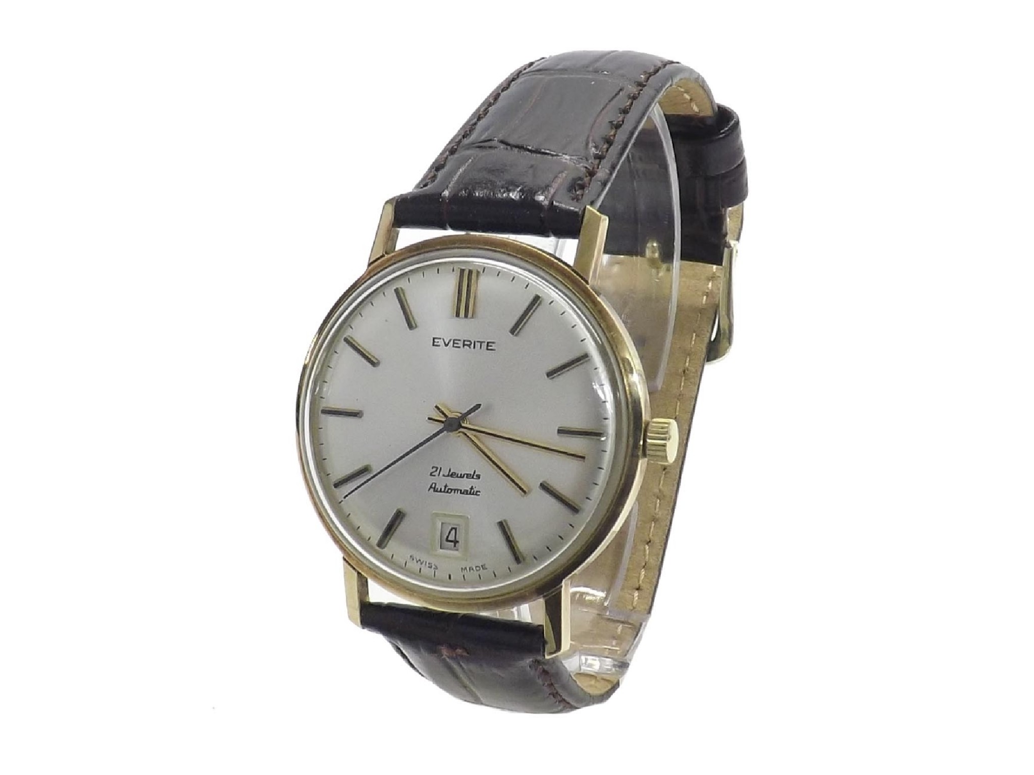 Appraisal: Everite ct automatic gentleman's wristwatch jewel movement the circular silvered