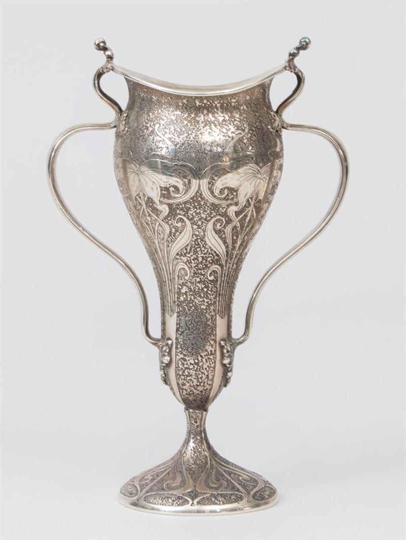 Appraisal: TIFFANY CO SILVER TWO-HANDLED VASE Marked on underside of foot