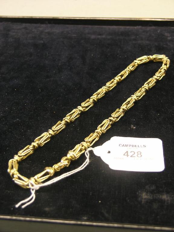 Appraisal: A ct gold hollow link necklace chain grams boxed -