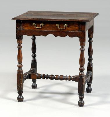 Appraisal: William and Mary stretcher-base table elm and other mixed woods