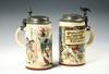 Appraisal: STEINS - Mettlach - Pewter top depicting stag and eagle