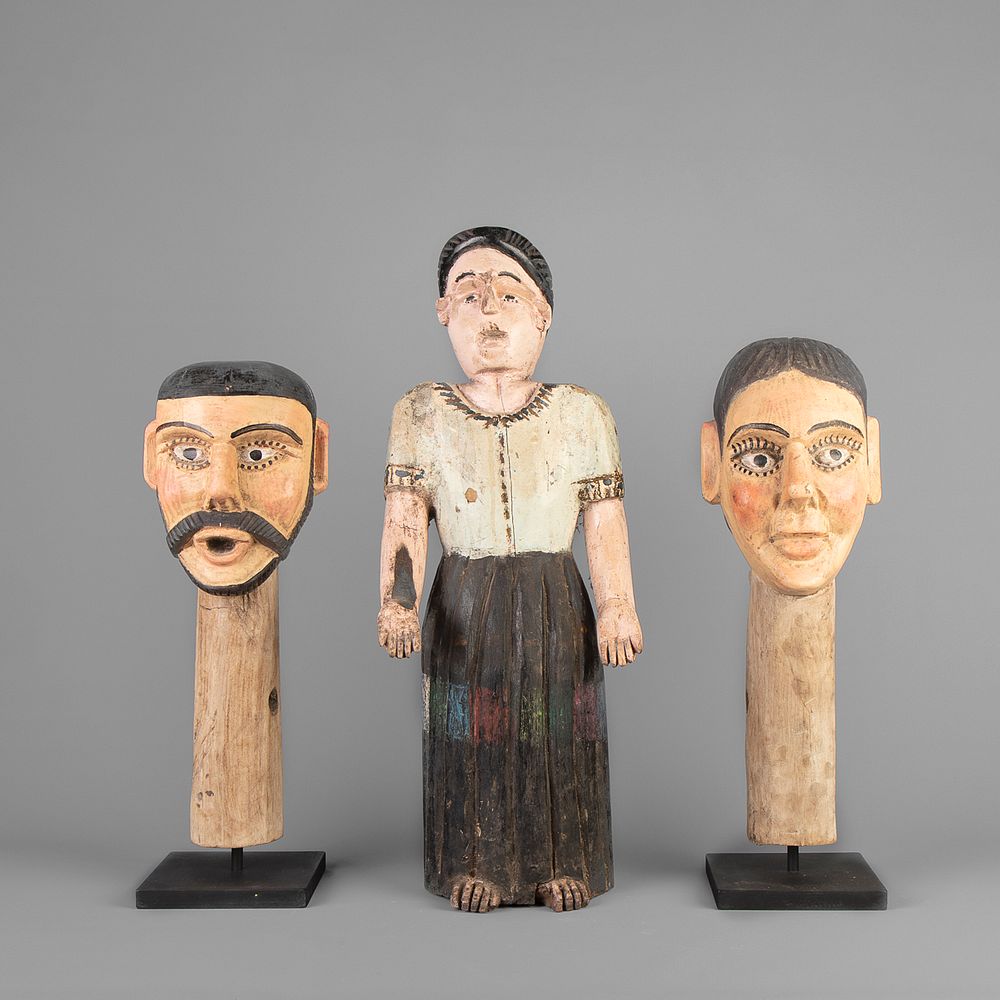 Appraisal: Guatemala Group of Three Santos Figures Early th Century Guatemala