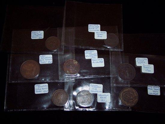 Appraisal: A quantity of Canadian coins and tokens including Canada Bank