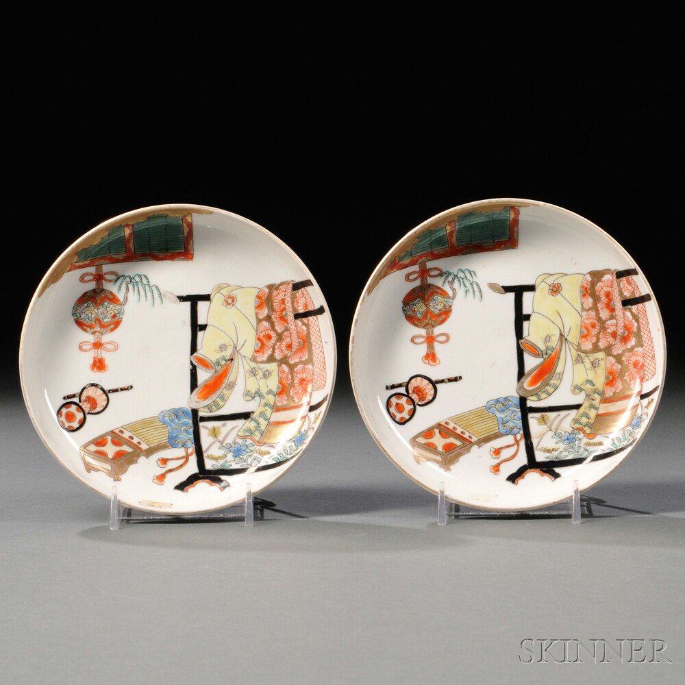 Appraisal: Two Imari Dishes Japan th th century depicting an interior