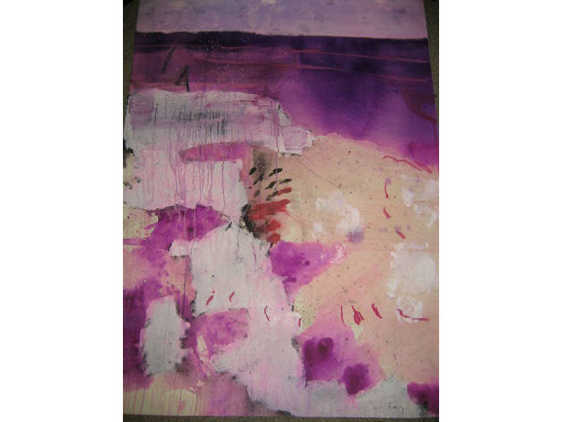 Appraisal: GIOVANNI FRANGI ITALIAN B Purple composition mixed media on paper