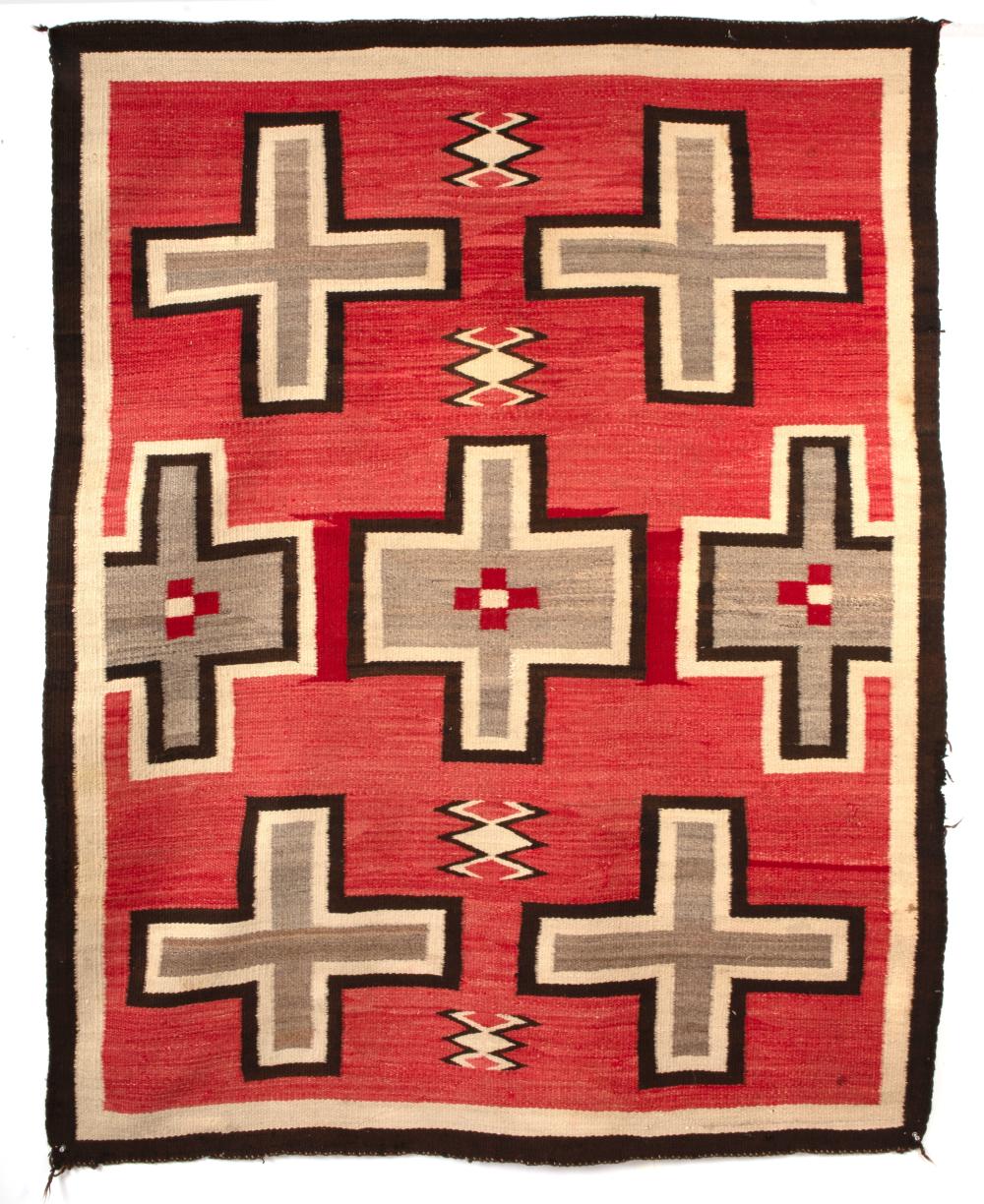 Appraisal: DIN NAVAJO TRANSITIONAL CROSSES TEXTILE CA - Din Navajo Transitional