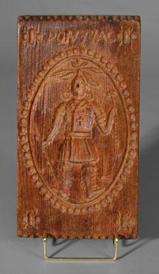 Appraisal: Pontiac cookie board carved beechwood one side with standing figure