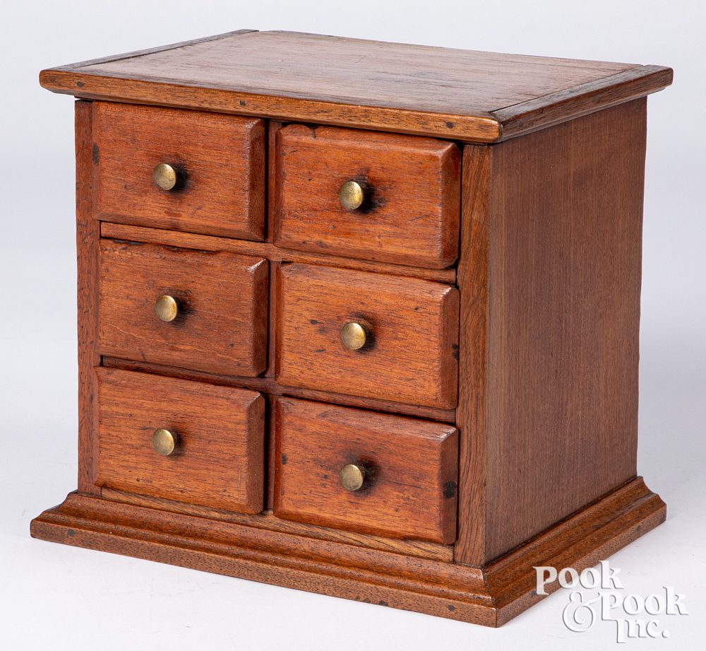 Appraisal: Pennsylvania pine and walnut spice cabinet Pennsylvania pine and walnut