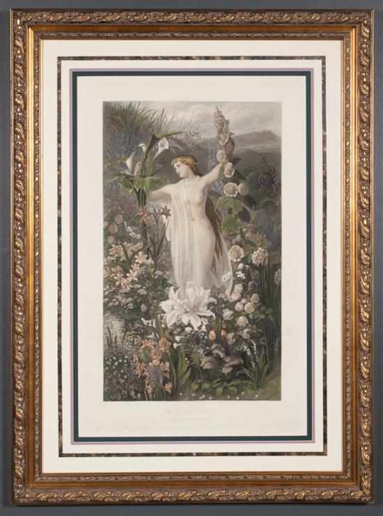 Appraisal: Victorian color lithograph of Flora framed Estimate - All items