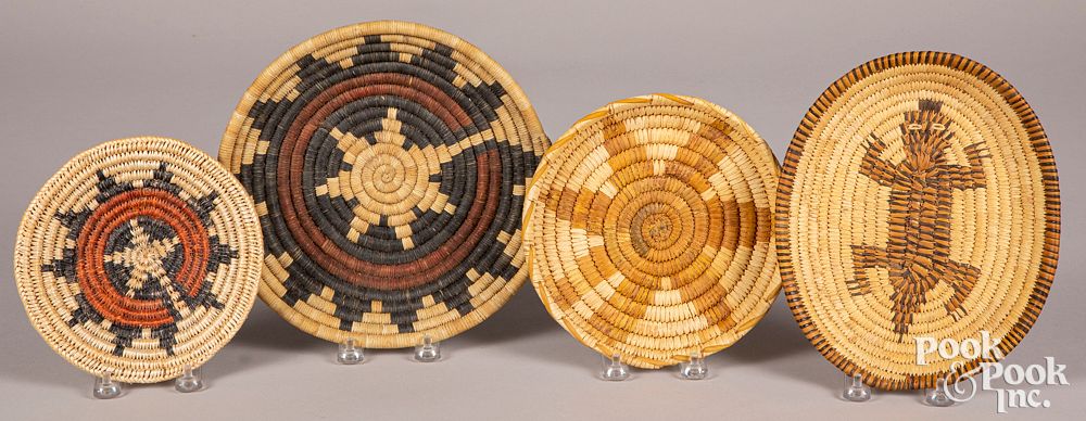 Appraisal: Four Southwestern Indian baskets Four Southwestern Indian baskets to include