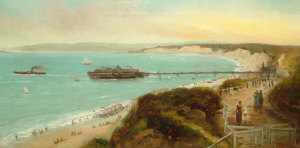 Appraisal: J Williamson th century- East Cliff Bournemouth oil on canvas