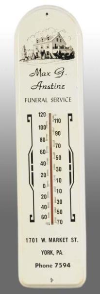 Appraisal: Tin Max G Anstine Funeral Service Thermometer Description Funeral home