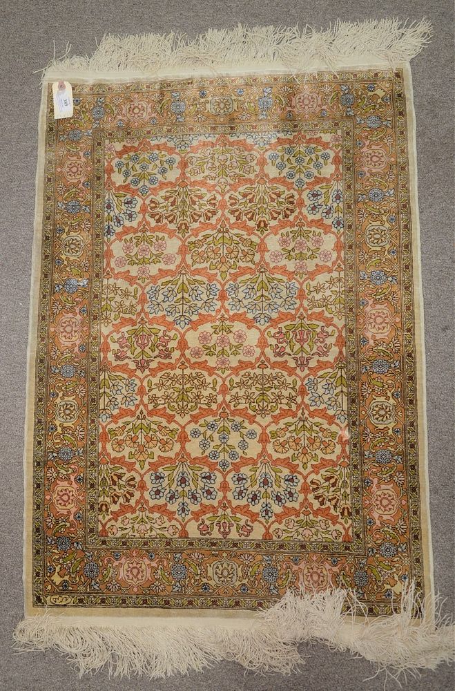 Appraisal: Silk Oriental and Bokara Oriental Throw Rug ' x '