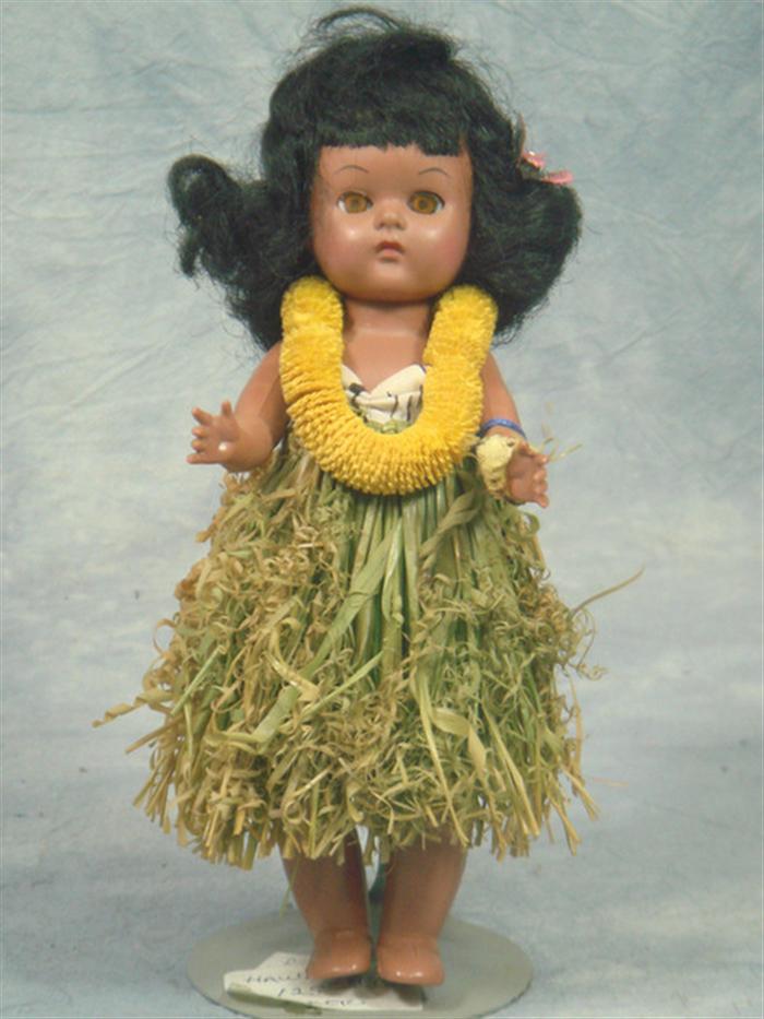 Appraisal: Vintage Hawaiian Hula Doll inches tall all hard plastic black