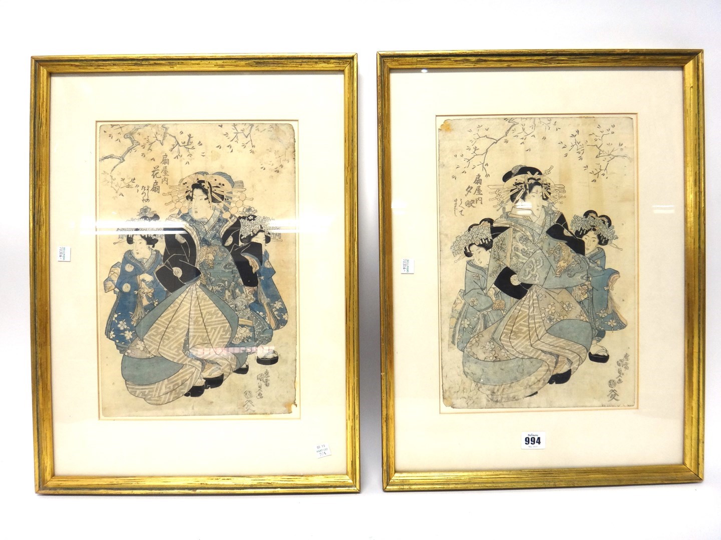 Appraisal: Utagawa Kunisada - Two Japanese woodblock prints of young women