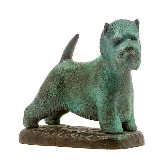 Appraisal: A Bronze West Highland Terrier Width inches A Bronze West