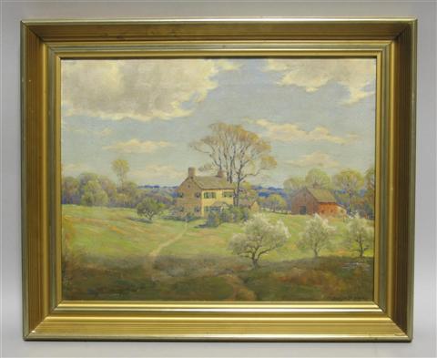 Appraisal: BENSON BOND MOORE AMERICAN - THE FARM IN SPRING Oil