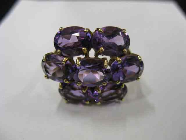 Appraisal: Amethyst Ring cluster of rich oval gems totaling carats in