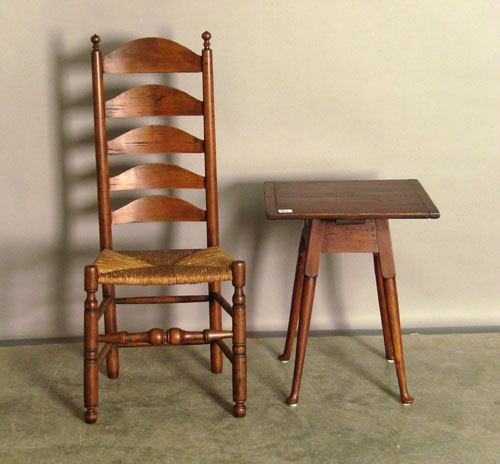 Appraisal: Five slat ladderback chair th c together with a splay