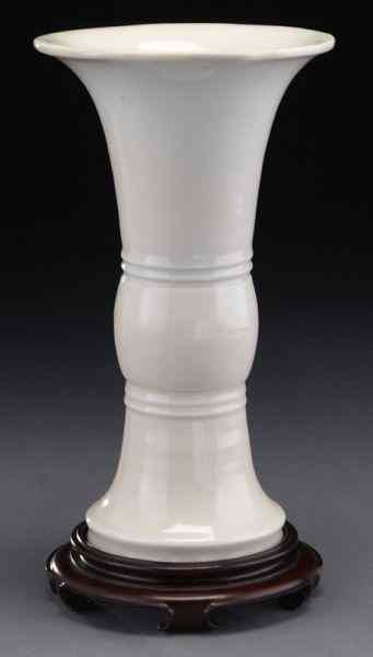 Appraisal: Chinese Qing blanc de Chine porcelain Gu vase ''H Circa