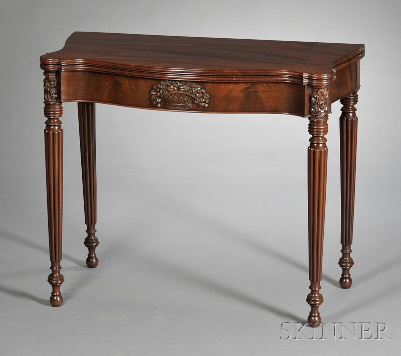 Appraisal: Federal Carved Mahogany Card Table North Shore Massachusetts c the