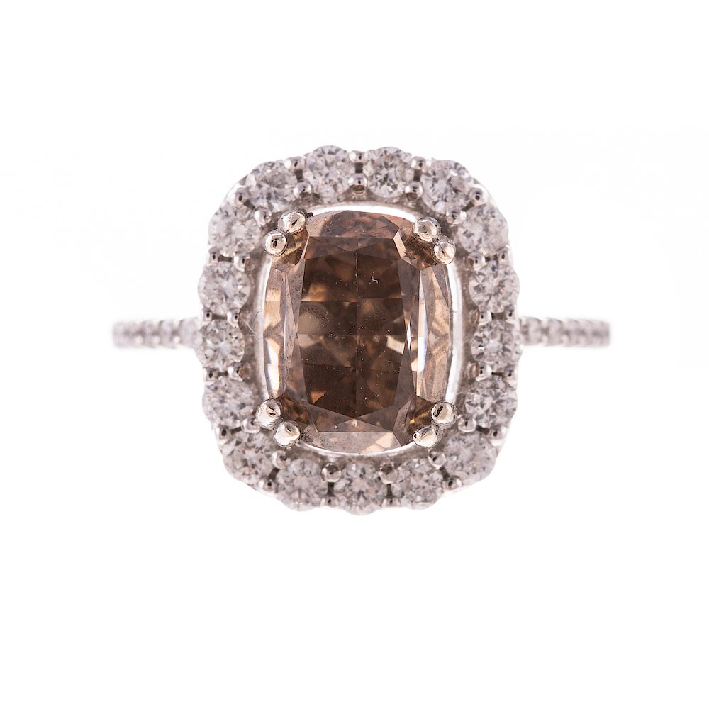 Appraisal: A GIA Cognac Diamond Ring in K K white gold