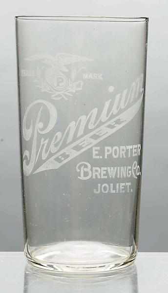 Appraisal: E Porter Brewing Co Acid-Etched Beer Glass Some light wear