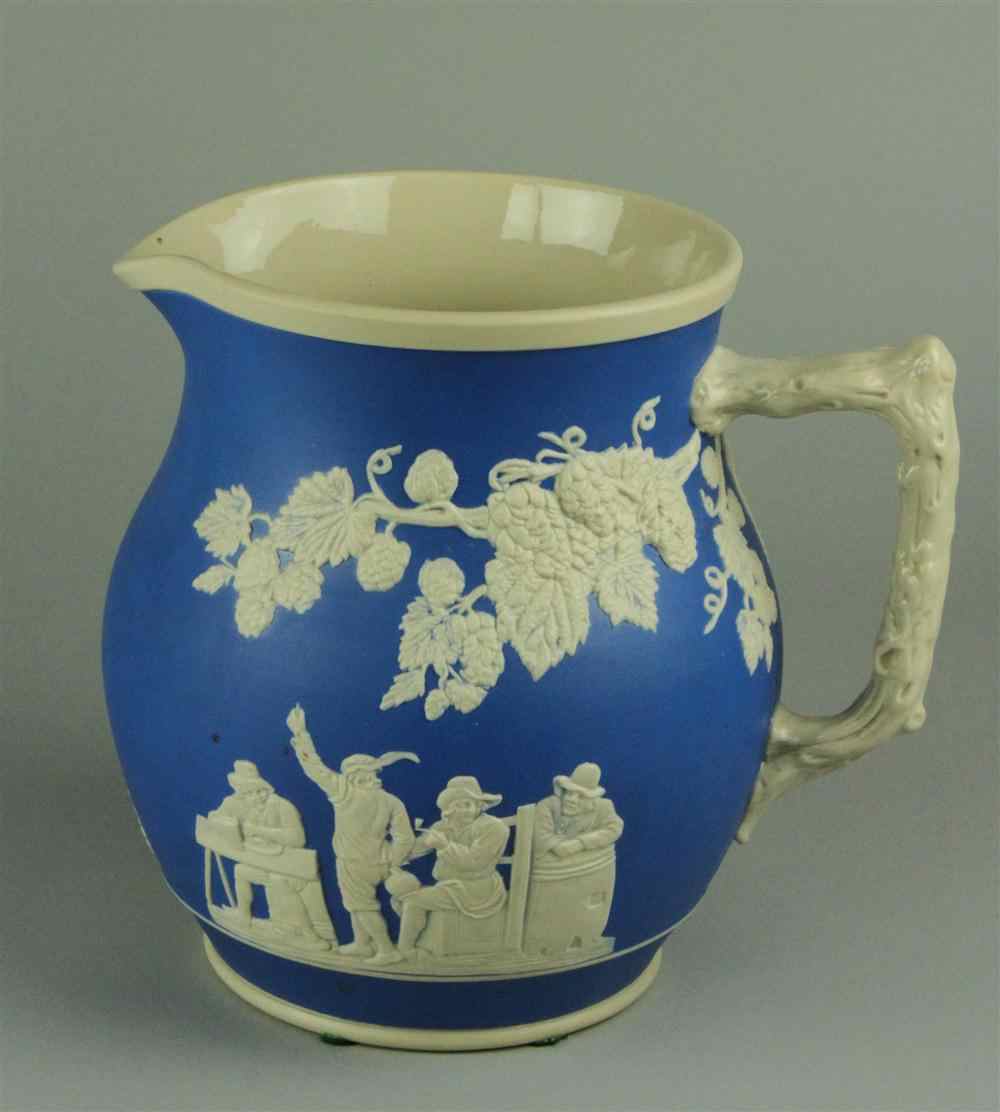 Appraisal: COPELAND SPODE BLUE AND WHITE SMEAR GLAZE JUG ground printed