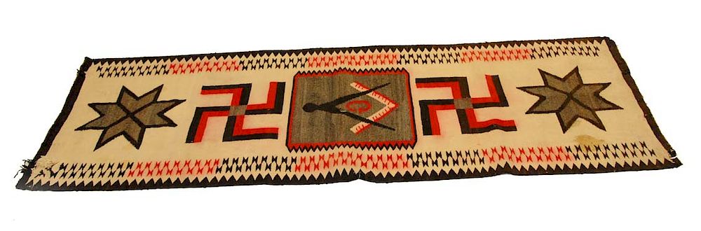 Appraisal: Antique Native American Masonic Rug Antique Native American Masonic Rug