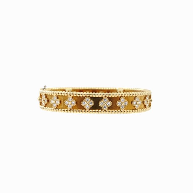 Appraisal: Van Cleef Arpels Diamond Bangle Bracelet Van Cleef Arpels Diamond