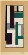 Appraisal: FERNAND L GER after Two color screenprints Composition Geometrique Chevreuse