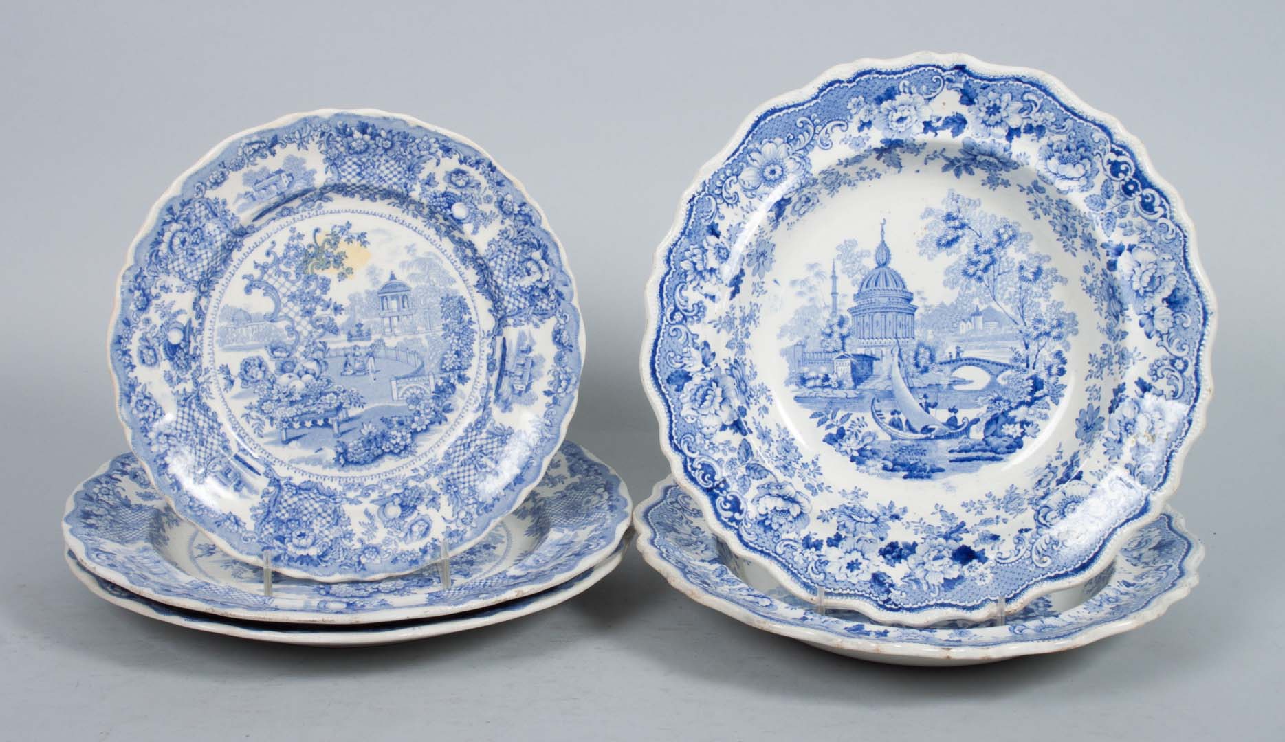 Appraisal: Five pieces of Staffordshire blue transferware first quarter- th century