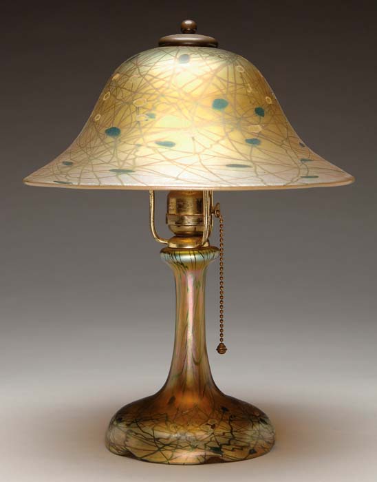 Appraisal: STEUBEN MILLEFIORI LAMP Rare Steuben lamp has blown glass shade