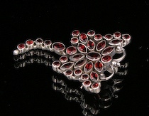 Appraisal: Garnet Silver Dragonfly Pin Pendant Marked silver pin pendant set