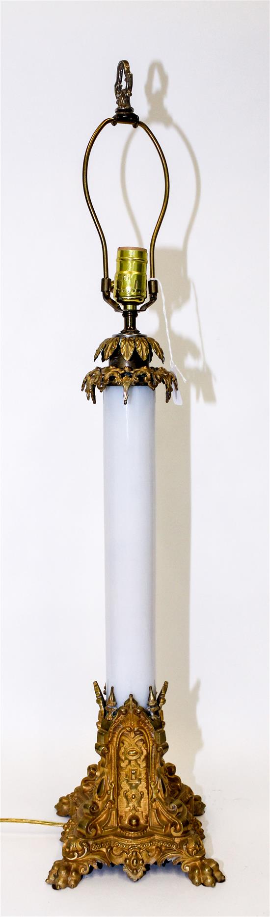 Appraisal: Sale Lot A Neoclassical Style Lamp with milk glass and