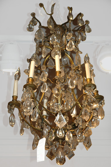 Appraisal: Louis XV Style Rock Crystal Eight-Light Chandelier Estimate nbsp nbsp