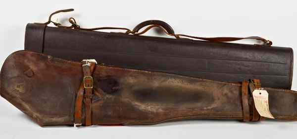 Appraisal: Leather Gun Cases Lot of Two Rifle scabbard mfg by