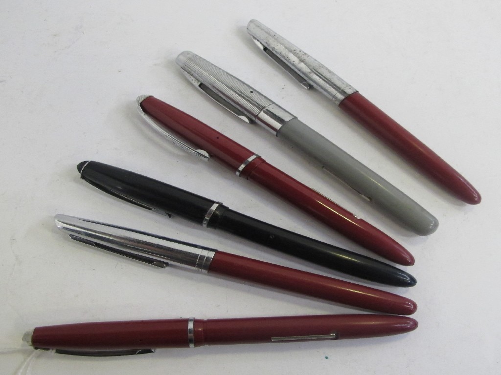 Appraisal: Lot comprising six assorted fountain pens