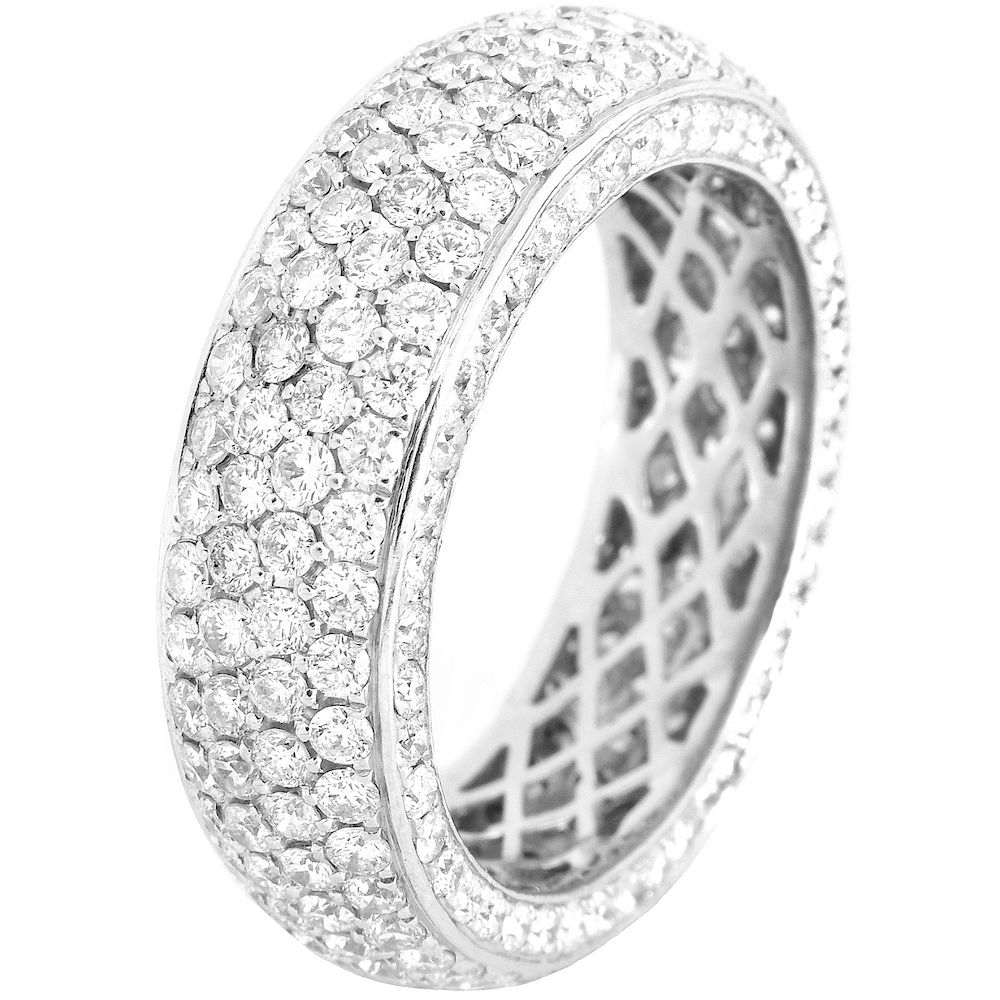 Appraisal: ct TW Diamond Eternity Band Approx Carat Pave Set Round